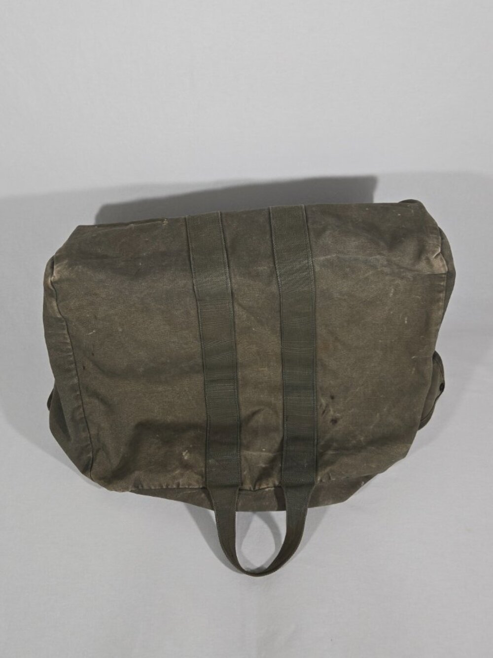 U.S.A. ORIGINAL Vintage 30s 40s Army Military SAGE CANVAS Duffel BAG Sz.33x18x15 - Picture 4 of 17